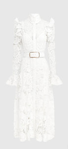 Leo Lin Aliyah Butterfly Midi Dress in White