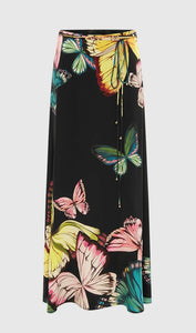 Leo Lin Camila Maxi Skirt - Papillon Print in Black