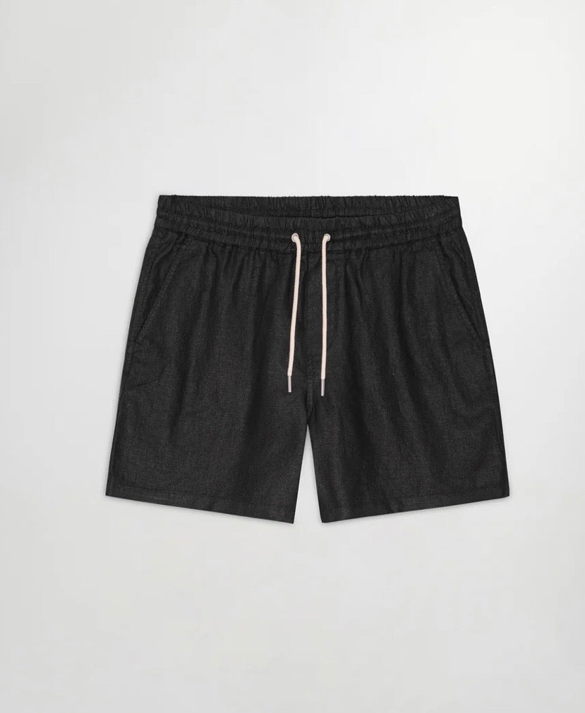 NN07 Gregor Linen Shorts- Black