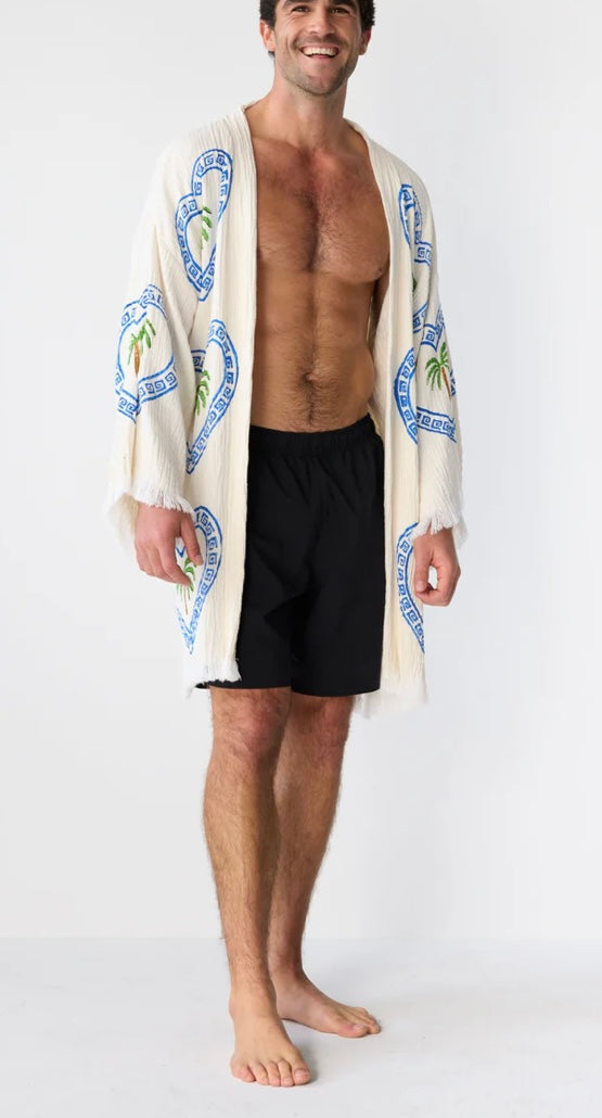 Cie Cie Midi Robe Natural Palm Trees