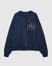 Load image into Gallery viewer, Anine Bing Miles Oversized Letterman Sweatshirt - washed navy