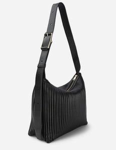 Deadly Ponies Mr Midimese Black Pleated Shoulder Bag