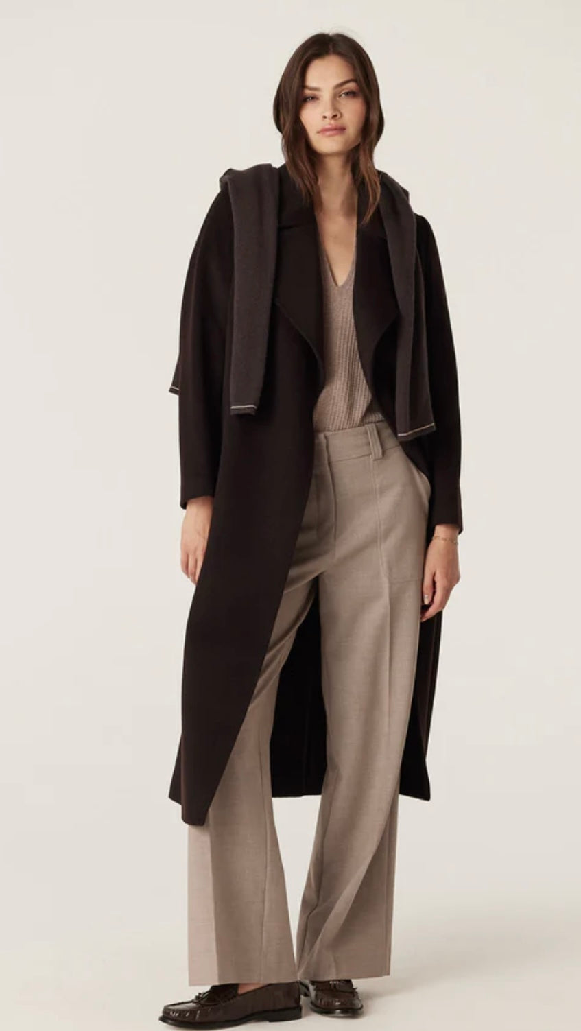 Cable Evans Wool Coat in Espresso