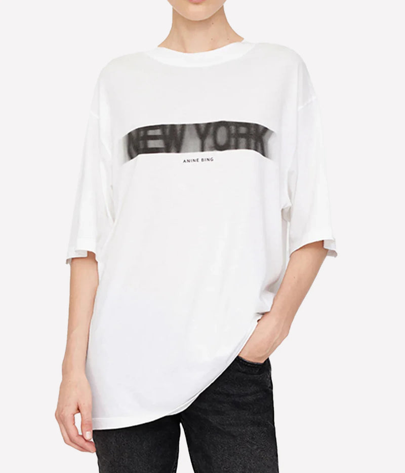 Anine Bing Cason Blur Tee in Ivory