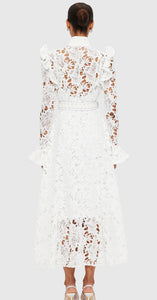 Leo Lin Aliyah Butterfly Midi Dress in White