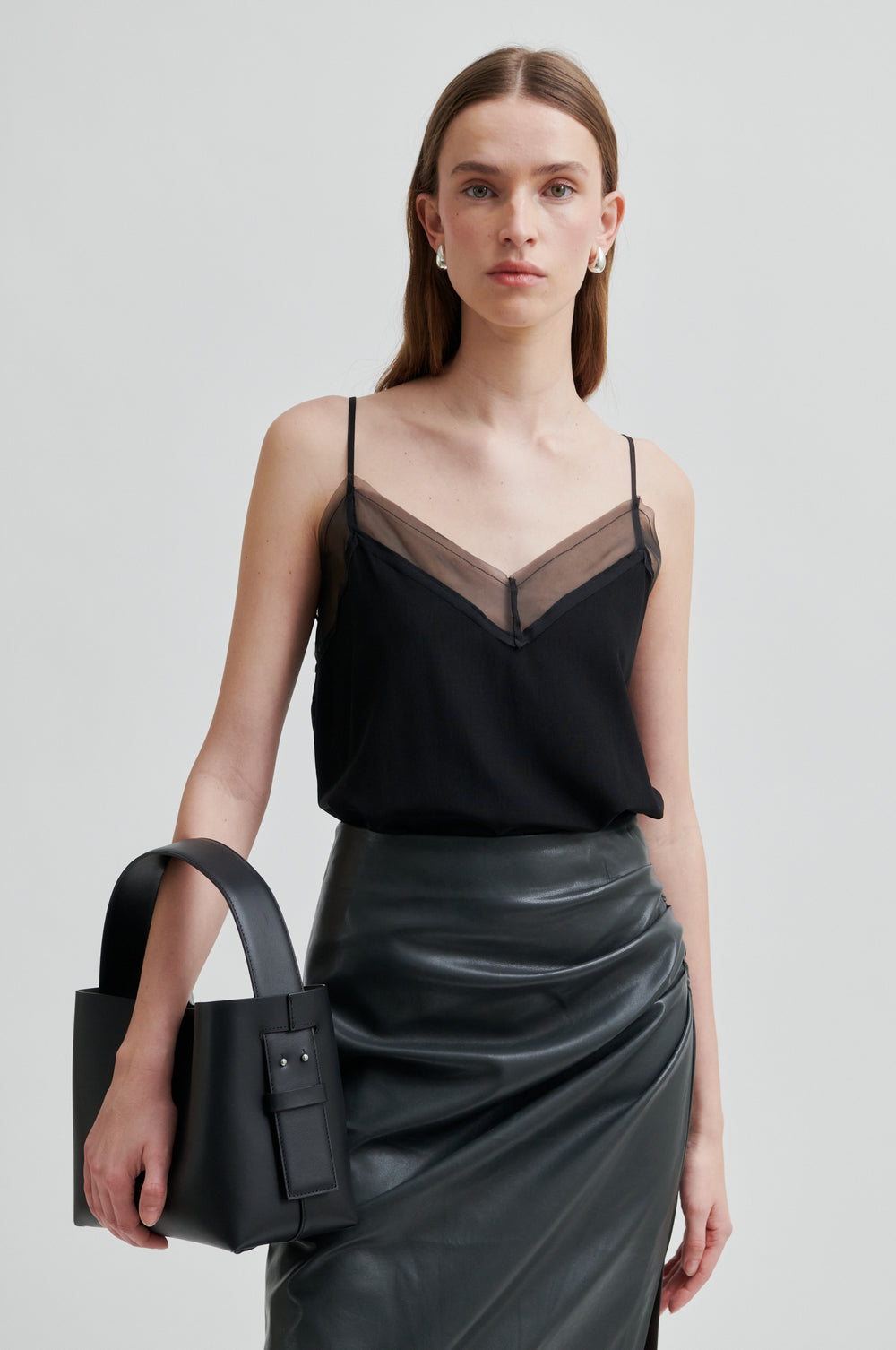 Second Female Diaz Sheer Detail Top Black