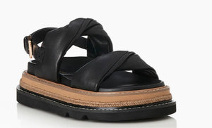 Alias Mae Vee Black Leather Sandals