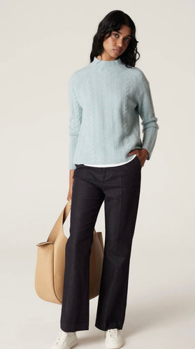 Cable Cashwool Jumper - Ice Blue