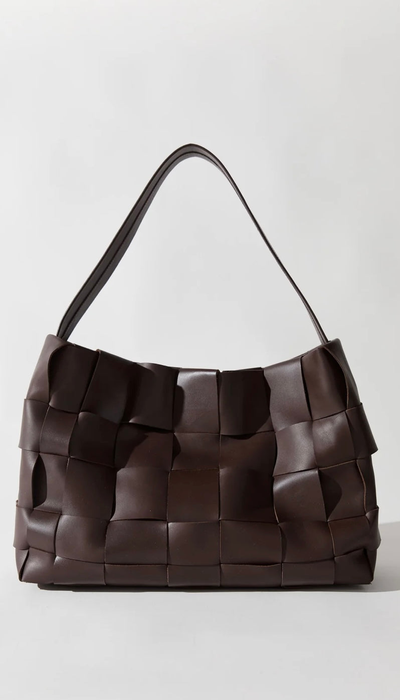 St Agni Woven Large Tote - Chocolate
