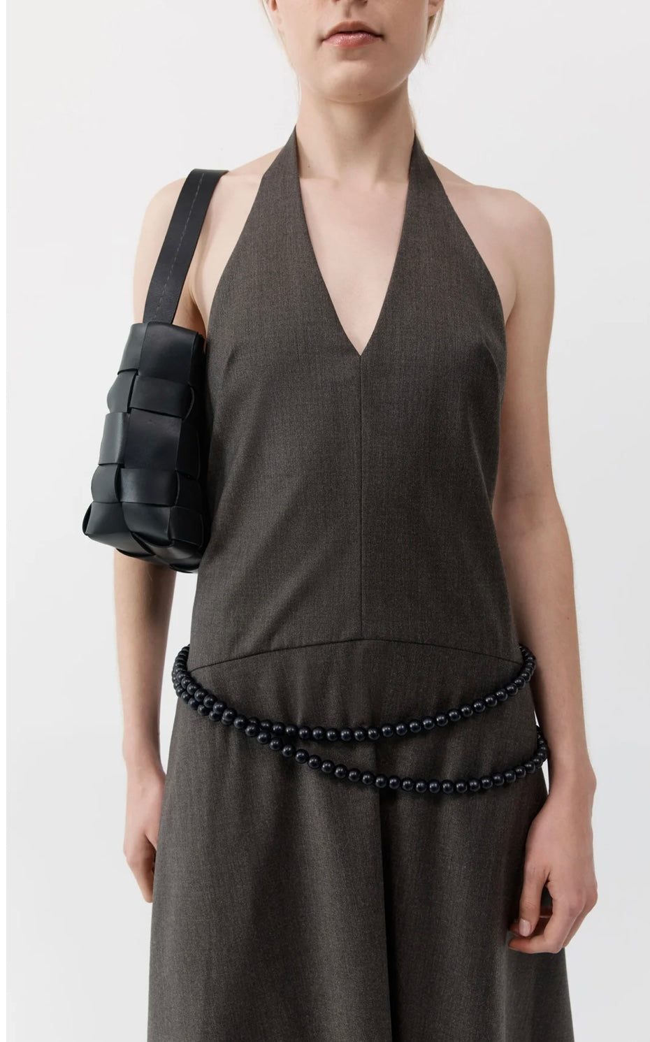 St Agni Woven Mini Tote - Black