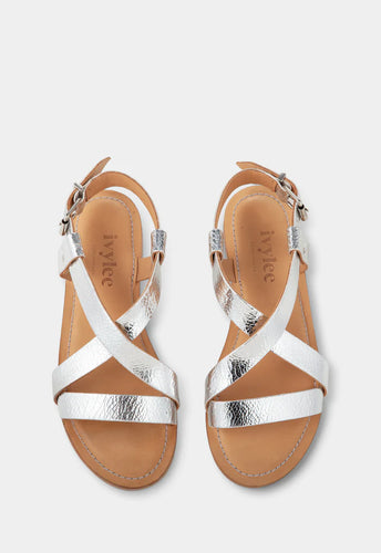 Ivy Lee Copenhagen Laura Sandals Cracked Silver