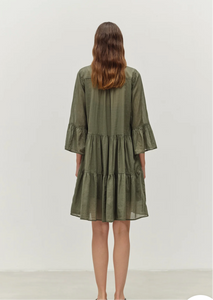 Devotion Twins Symbol Midi Dress khaki