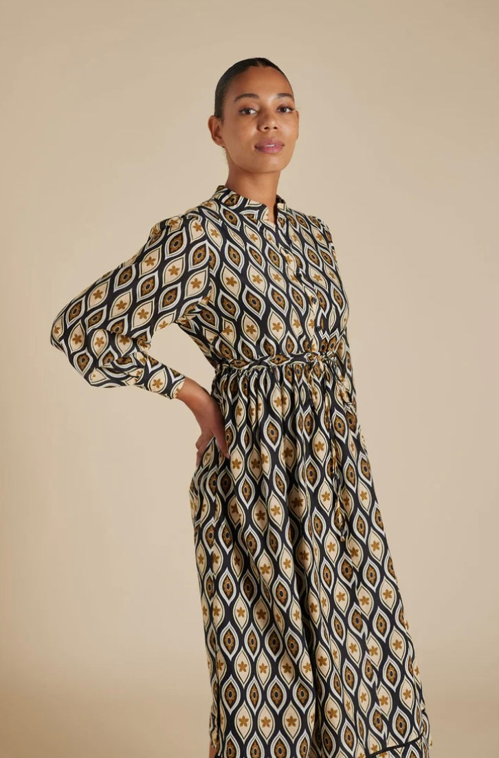 Alessandra Zara Cotton Silk Dress in Concerto Natural