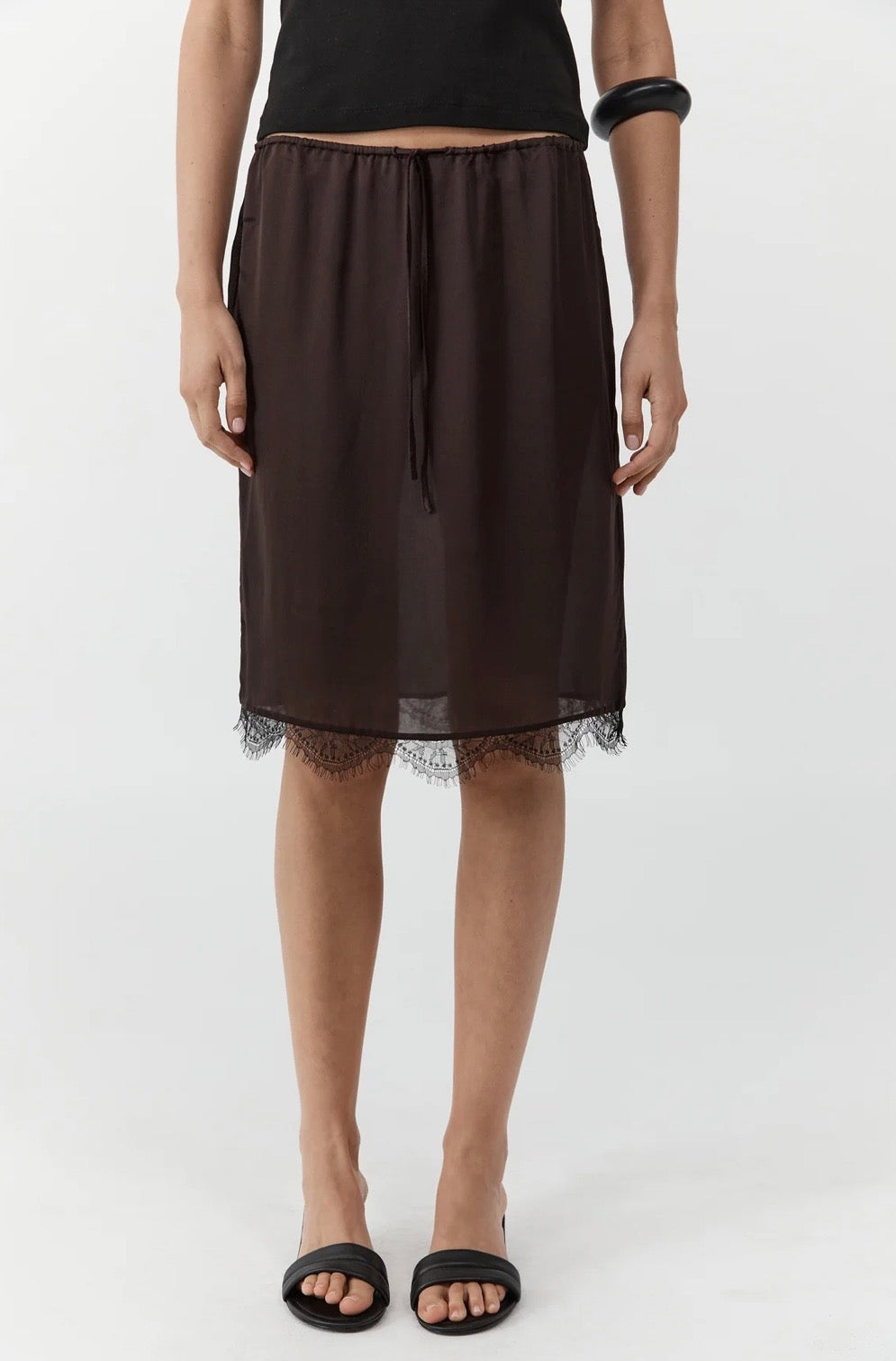 St Agni Fine Lace Skirt Bark