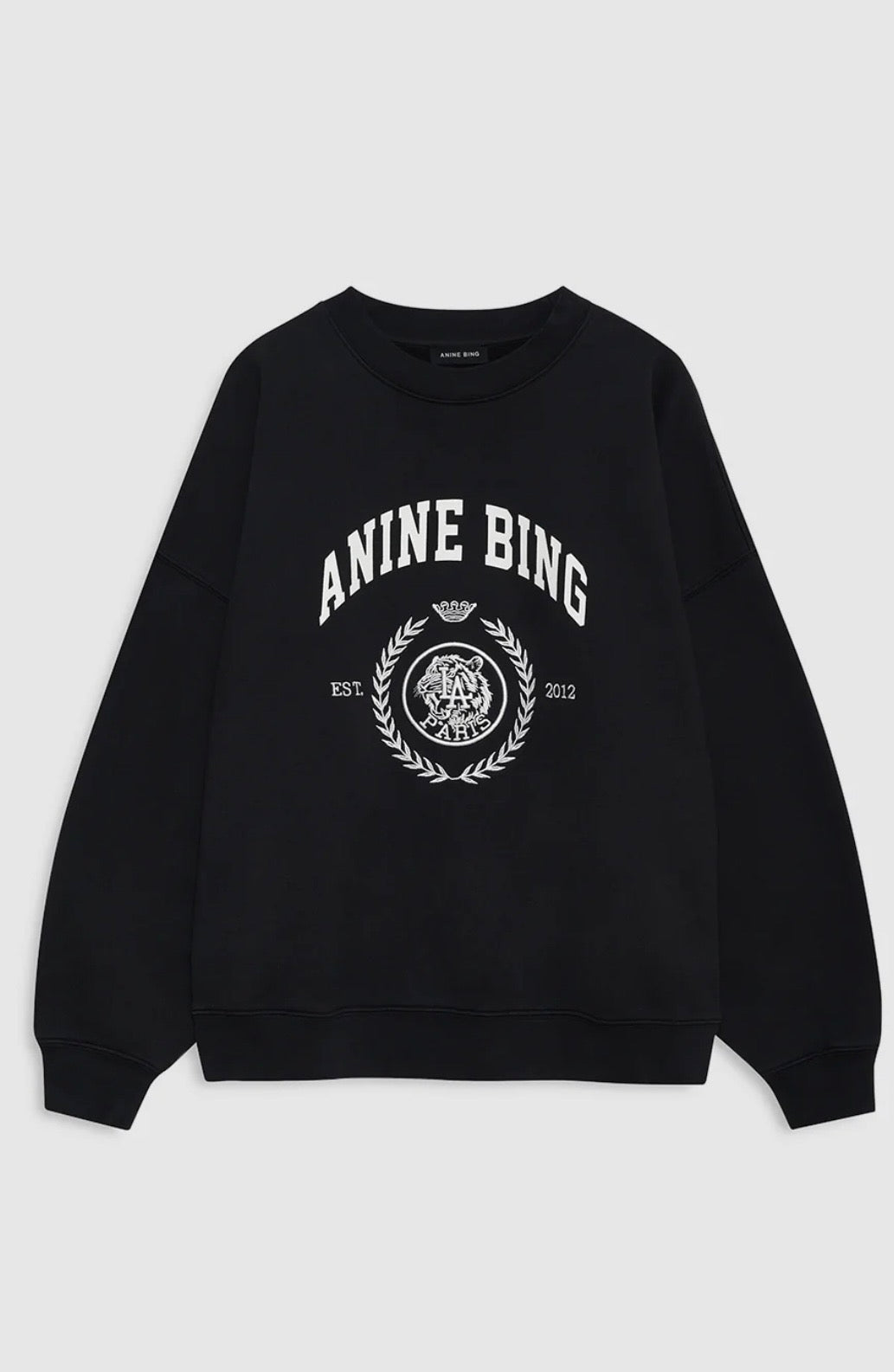 Anine Bing Miles Collegiate Sweatshirt in Vintage Black