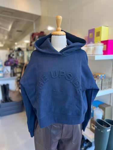 The Upside Byron Embossed Logo Hoodie Navy