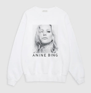 Anine Bing Ramona Sweatshirt Kate Moss - White