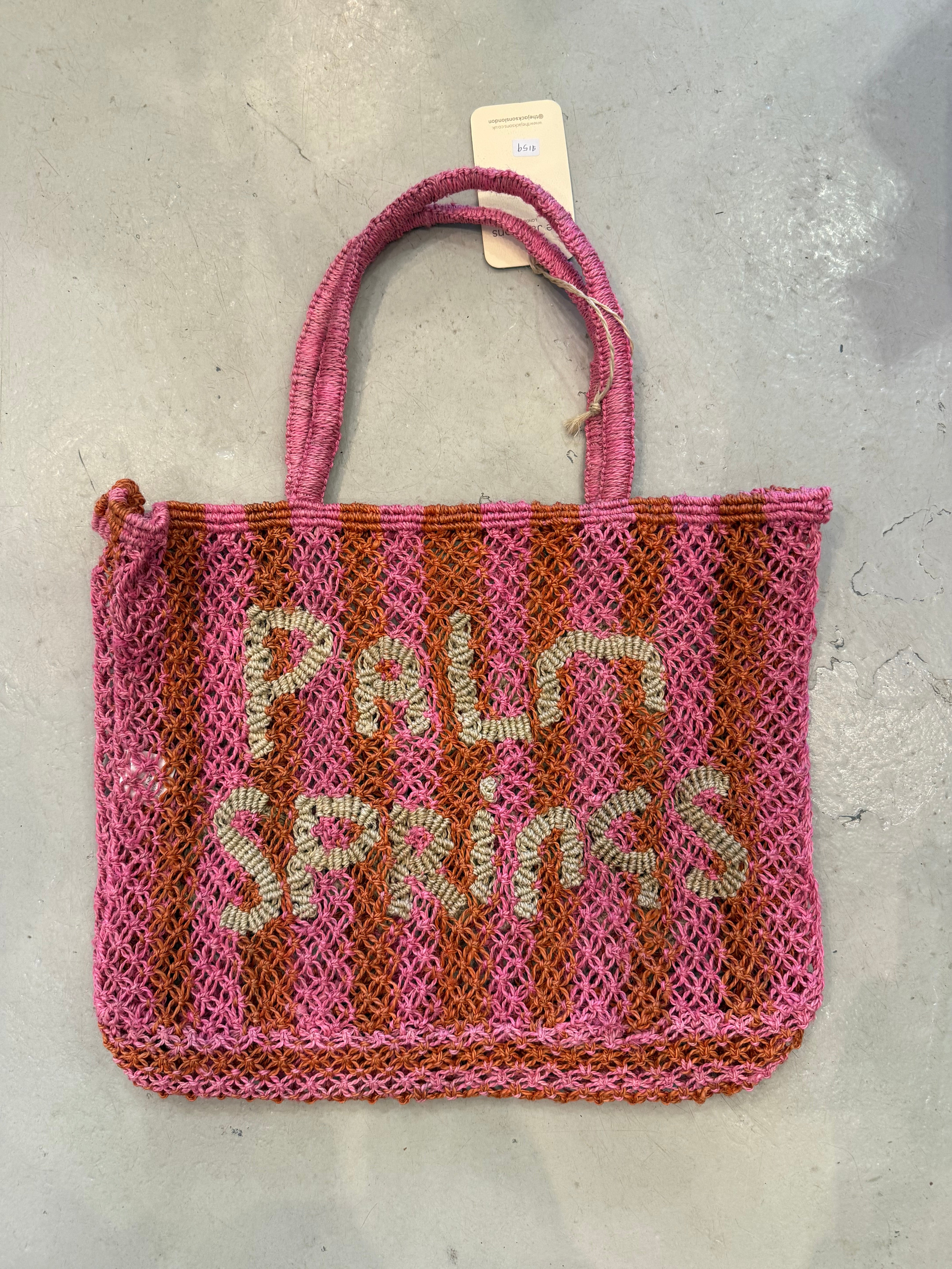 The Jacksons Small word bag Palm Springs Rose and Peach stripes
