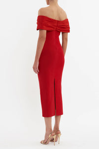 Rebecca Vallance Tiamo Knit Midi Dress Red