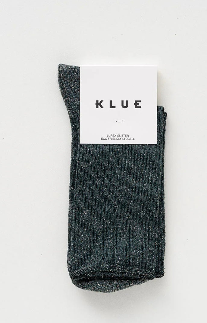 Klue Glitter Lurex socks in Green