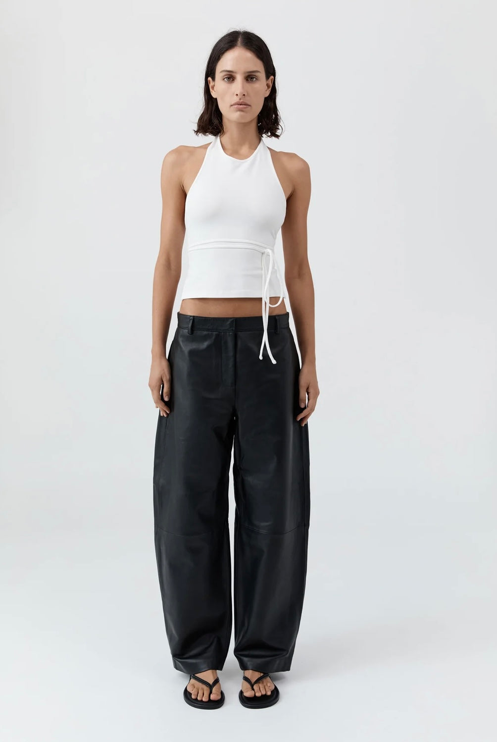 St Agni Soft Jersey Halter Top White