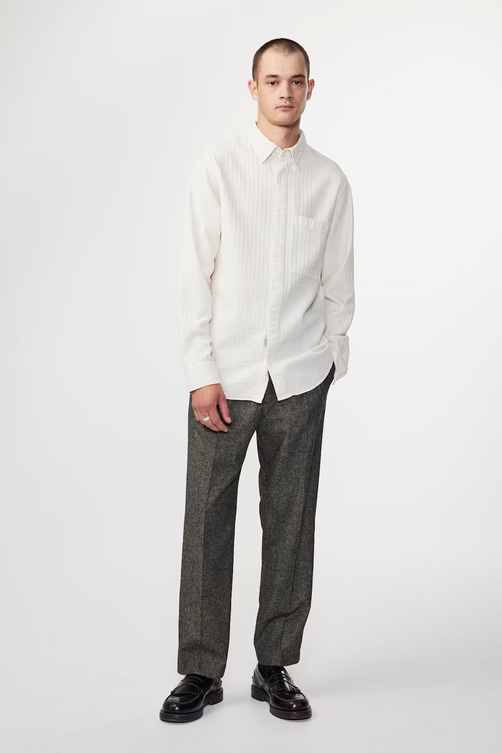 NN07 Cohen Dobby Weave Shirt Off White