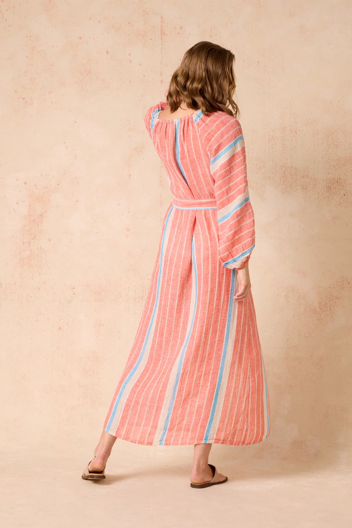 Estilo Emporio El Manto Dress - Duster coat in Poppy Red stripe