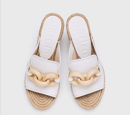 Pedro Garcia Olivieta Espadrille Wedge - White Pettigrain Leather