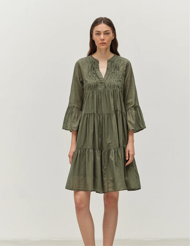 Devotion Twins Symbol Midi Dress khaki