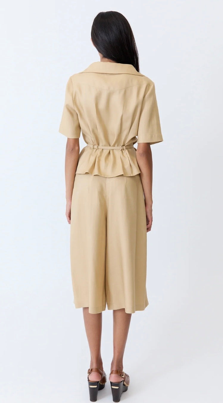 Eder By Anna Josephine Shorts in Caramel Herringbone