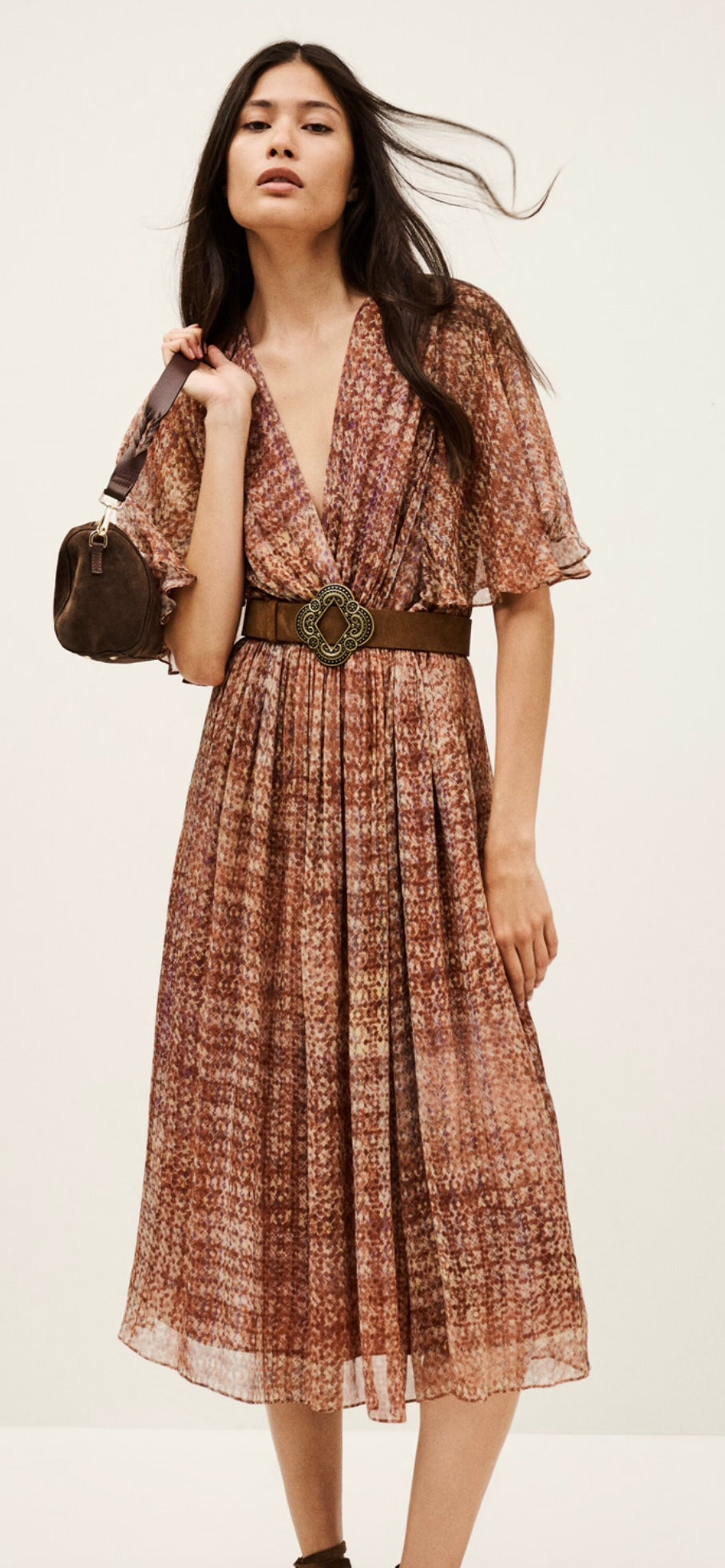BA&SH Romance Rose Rombo Dress