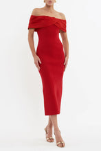 Load image into Gallery viewer, Rebecca Vallance Tiamo Knit Midi Dress Red