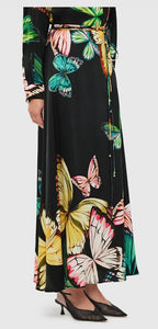 Leo Lin Camila Maxi Skirt - Papillon Print in Black