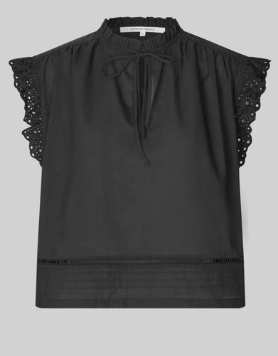 Second Female Limona Broderie Black Top