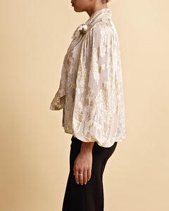 ByTimo Brocade Georgette Blouse Off White