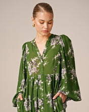 Load image into Gallery viewer, ByTimo Spring Button Down Dress Green Bouquet