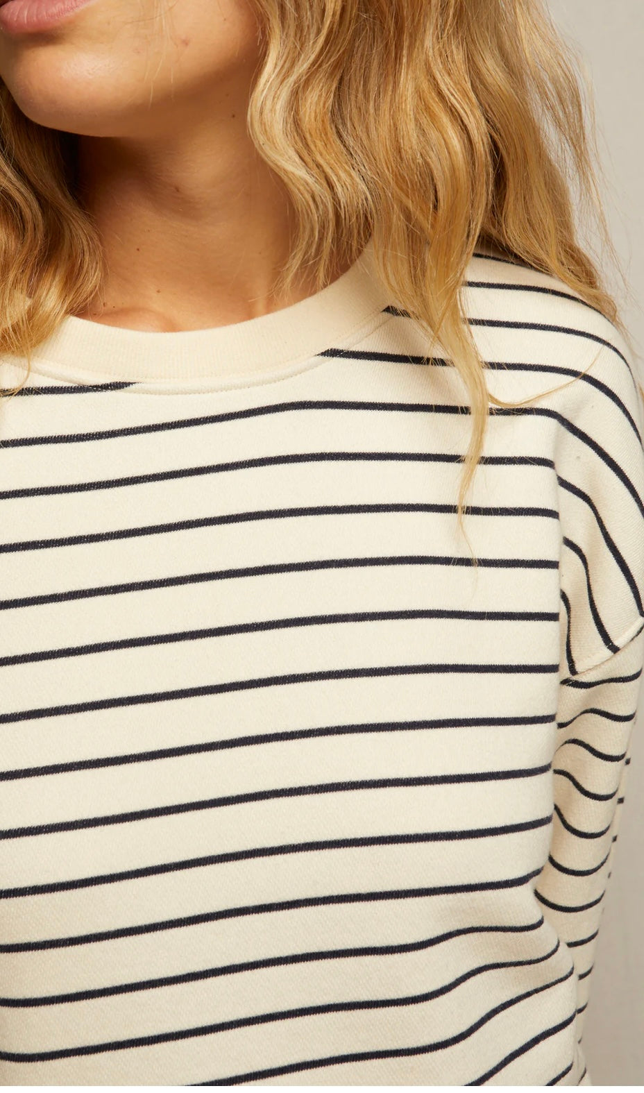 Perfect White Tee Tyler in Navy Stripe