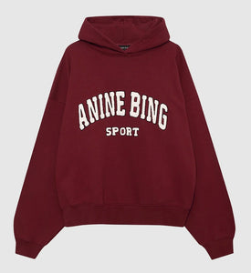 Anine Bing Alec Hoodie Sport - Cabernet