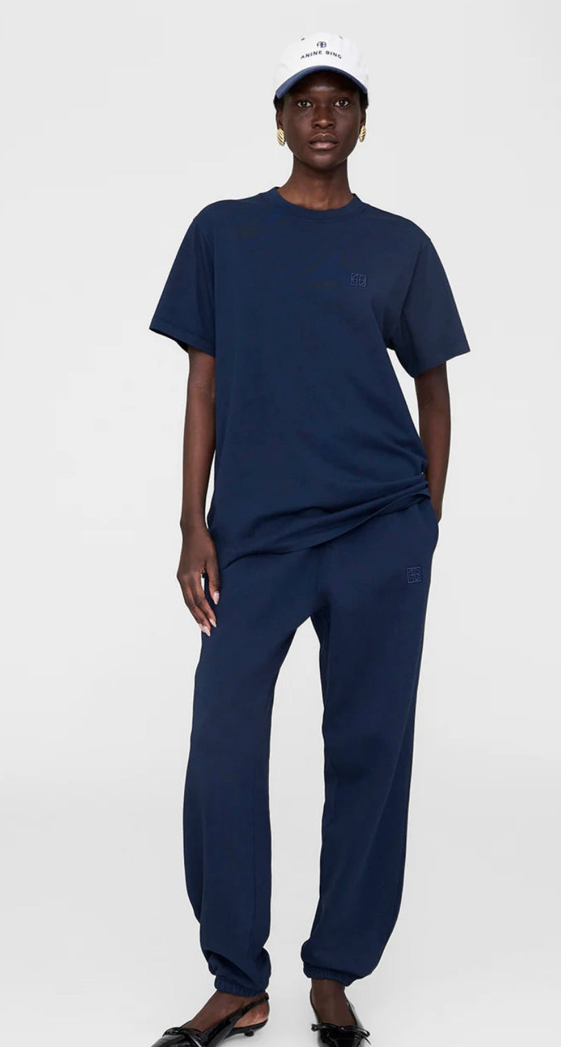 Anine Bing Jeremy Baseball Cap in Ivory/Navy