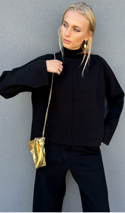Second Female Stinna Knit T Neck  - Black