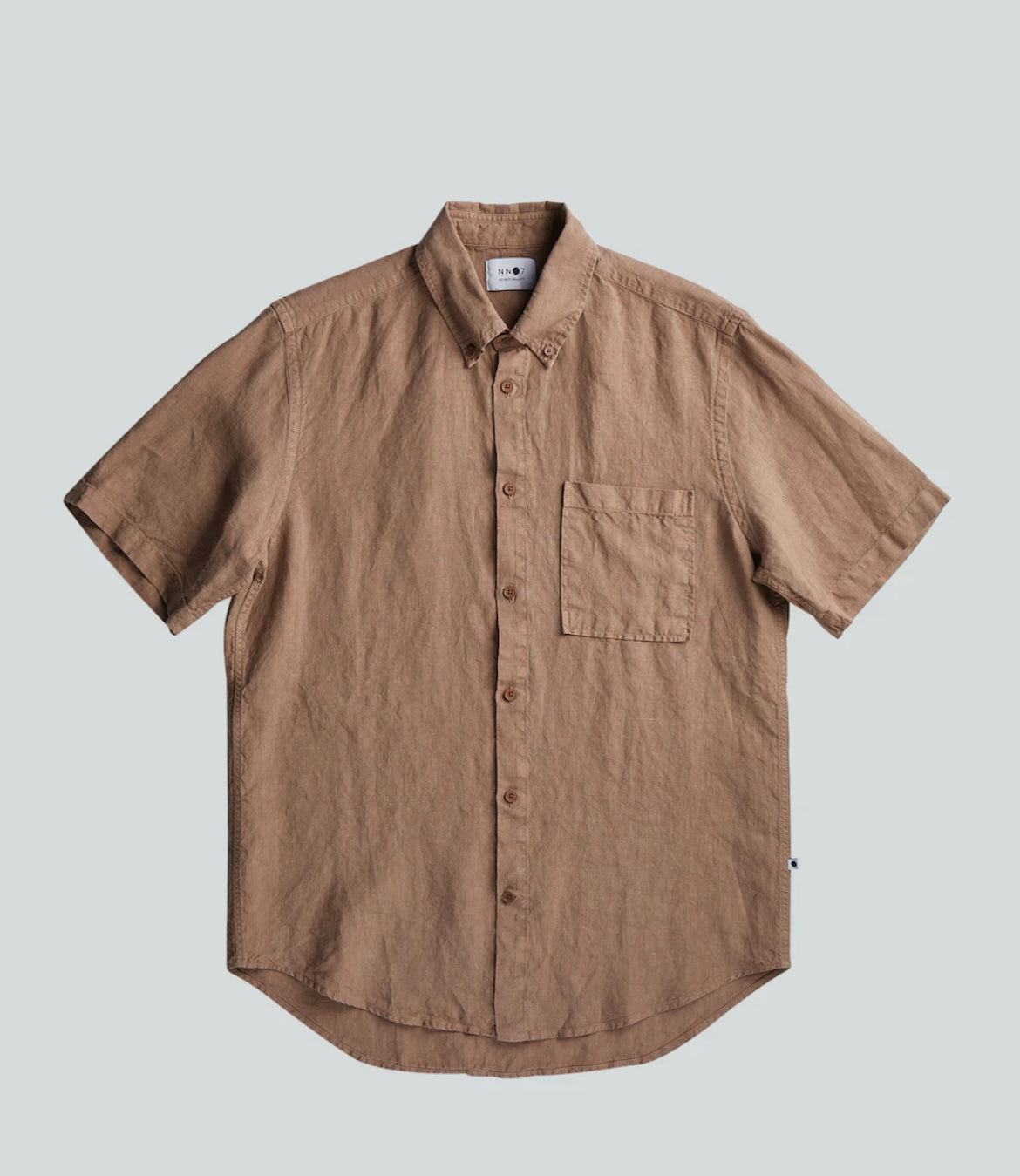 No Nationality Arne Linen Nougat Short Sleeve Shirt