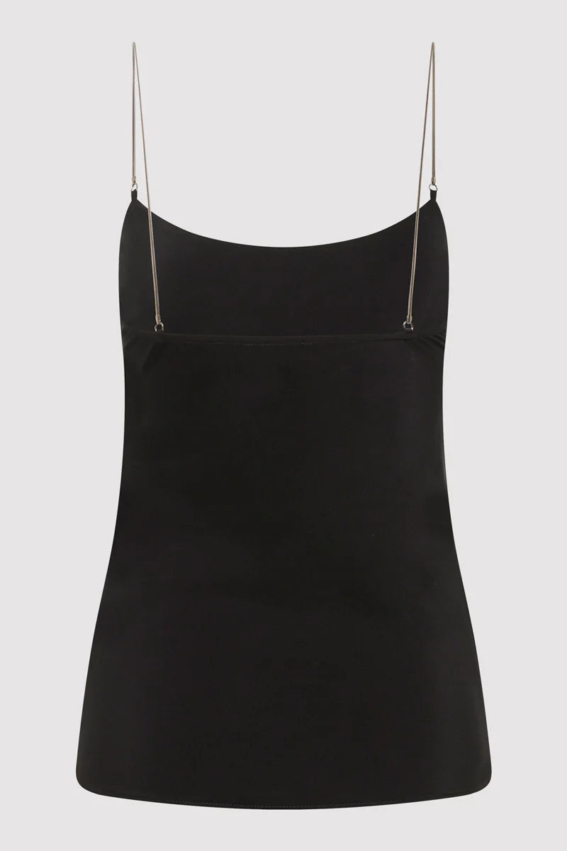 St Agni Fine Chain Silk Cami Black