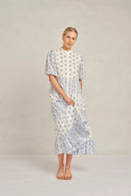 Load image into Gallery viewer, Alessandra Martina Linen Broderie Dress in Bluebell Posy