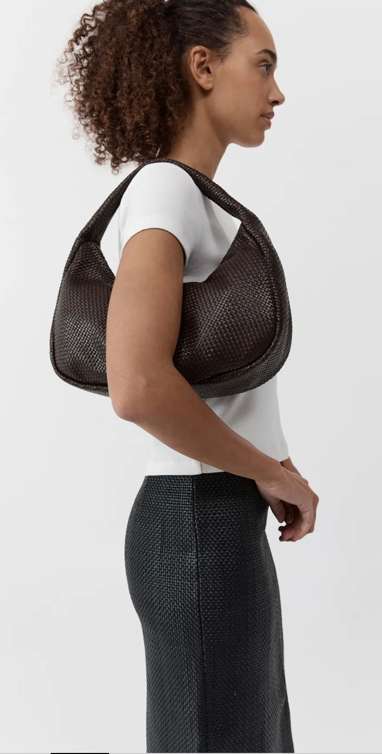 St Agni Woven Large Bon Bon Bag - Coffee