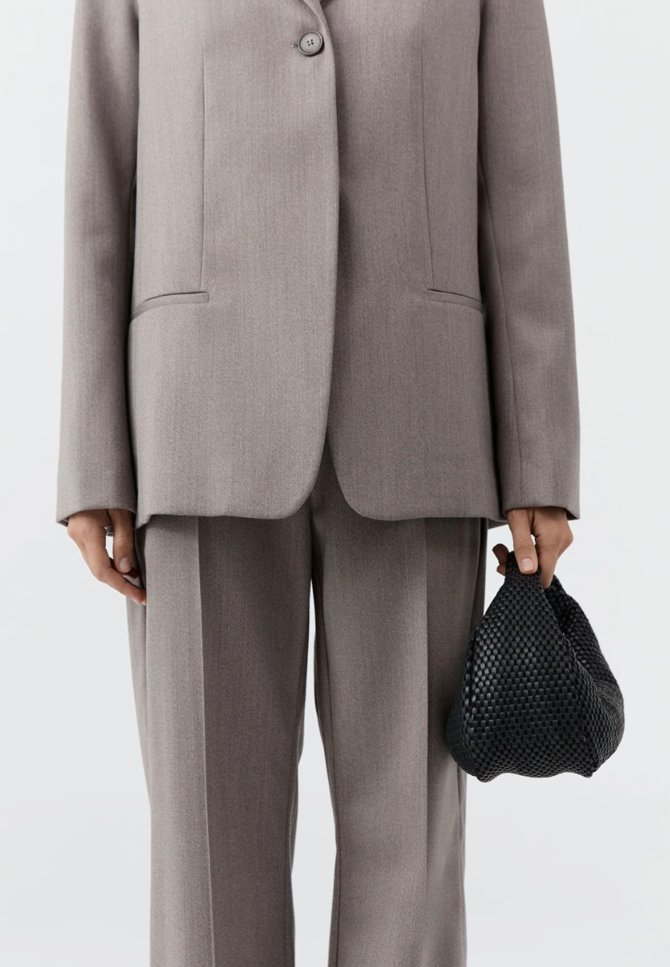 St Agni Lattice Weave Bon bon bag Black