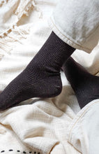 Load image into Gallery viewer, Klue Glitter Lurex socks in Chocolate Brown