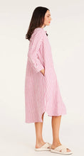 Load image into Gallery viewer, Cable Pure Linen Shirt Dress Pink Stripe