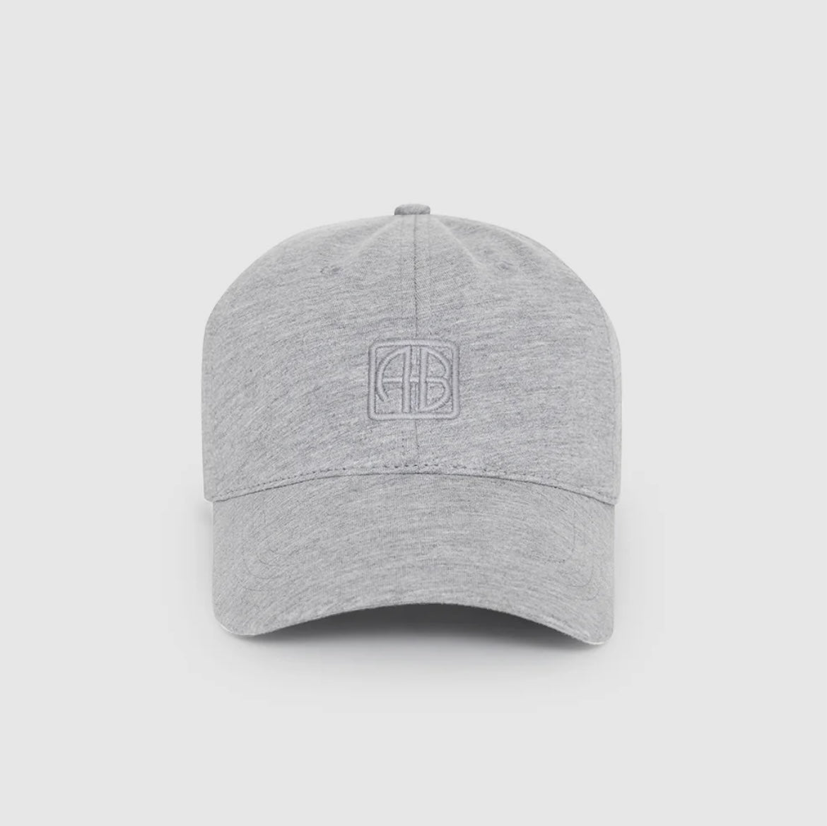 Anine Bing Jeremy Baseball Cap Framed Monogram Heather Grey