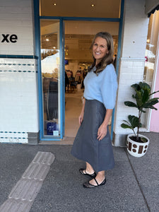 Dea the Label Business Skirt in Elephant Grey