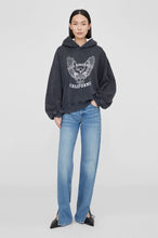 Load image into Gallery viewer, Anine Bing Alec Hoodie White Eagle - Washed Black